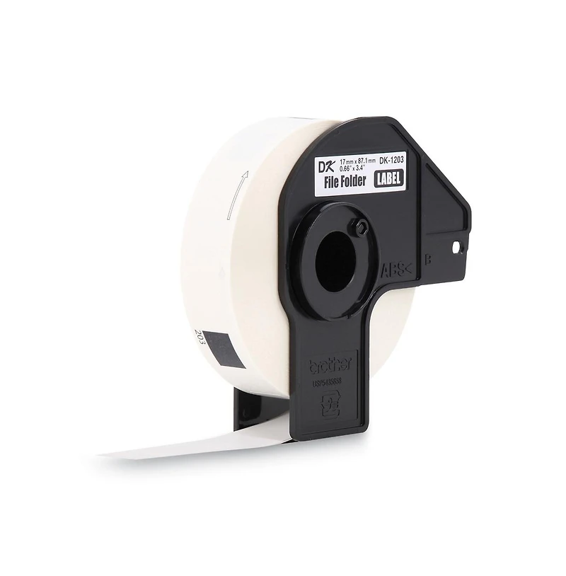 Brother DK1203 0.66 in. x 3.4 in. Die-Cut File Folder Labels - White (1-Roll
