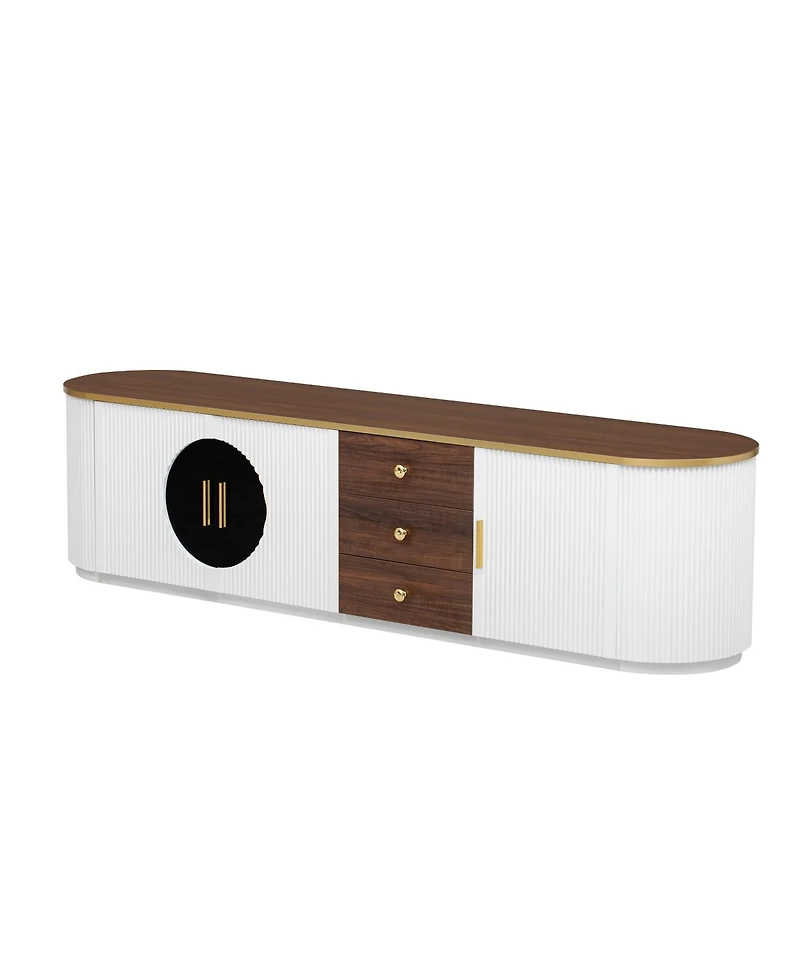 Streamdale Furniture 71" Modern Tv Stand - 3 Drawers, Shelf & Cabinets
