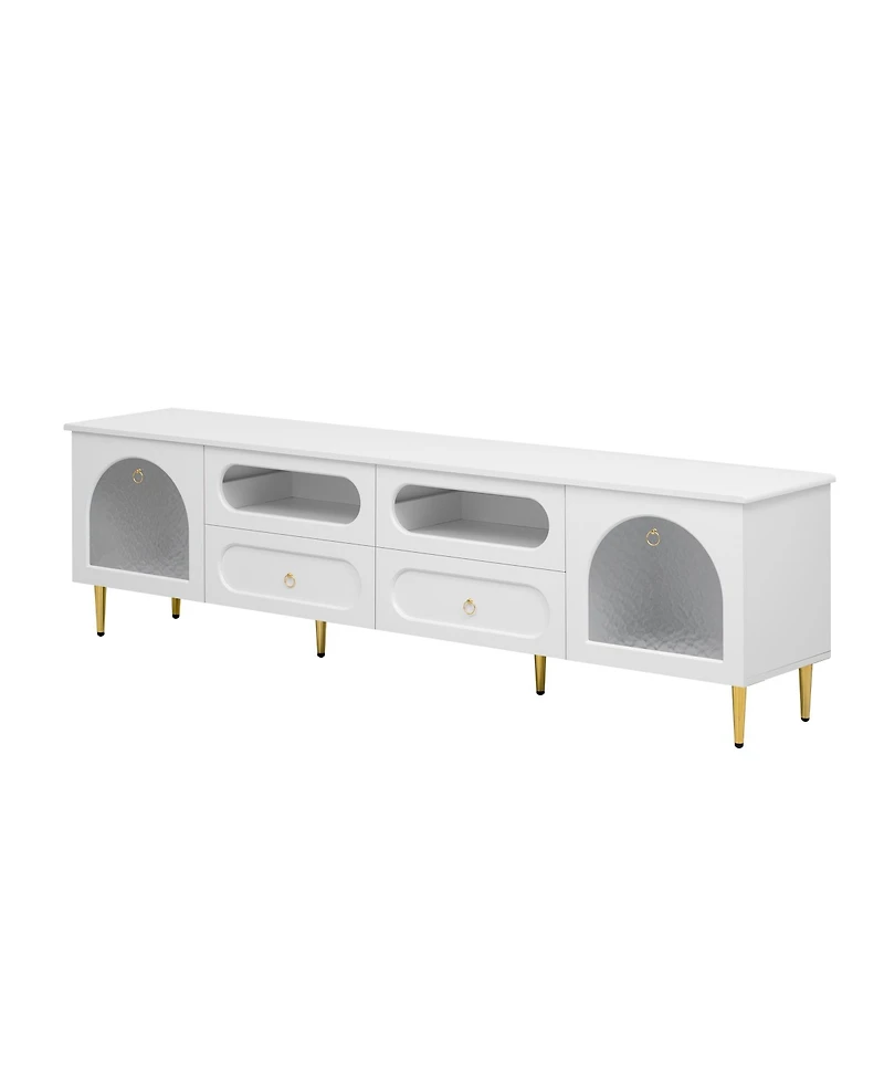 Streamdale Furniture 78.8" Retro Tv Stand - Media Console w/ Cabinets & Drawers