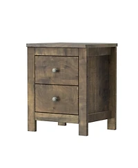 Streamdale Furniture Rustic Nightstand Set of 2 with Storage
