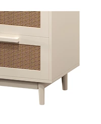 Streamdale Furniture Rattan End Table with Storage Drawers