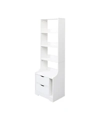 Streamdale Furniture Night Stand with Bookshelf, Night Stand with 2 Storage Drawers for Bedroom