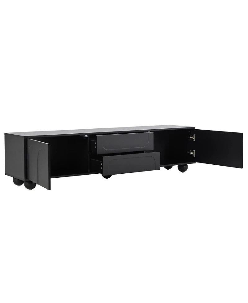 Streamdale Furniture Arched Door Tv Stand with Drawers for TVs up to 75", 5 Iron Legs