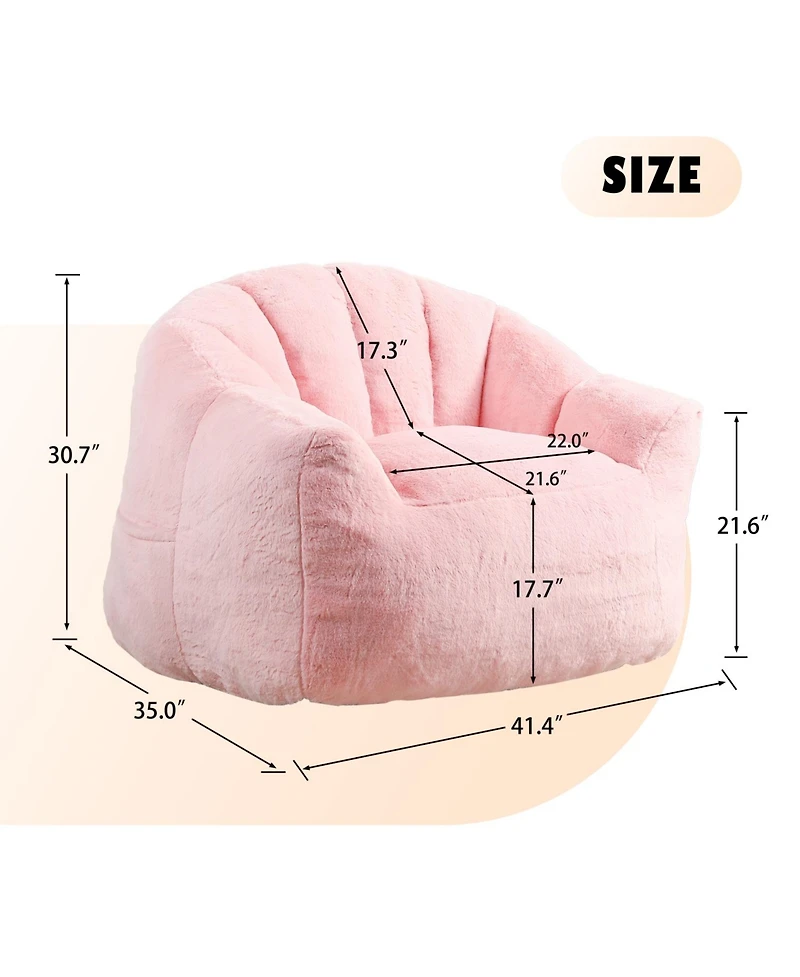 Streamdale Furniture Bean Bag Sofa Chair with Armrests
