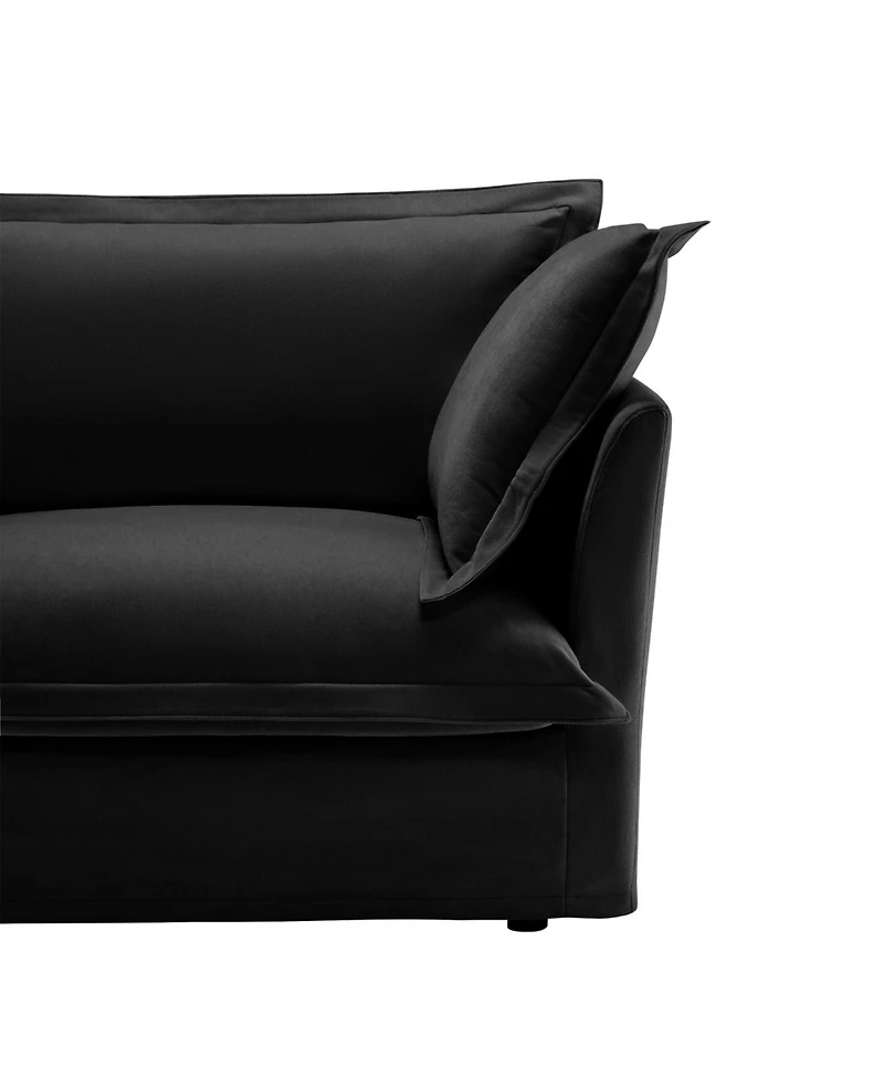 Streamdale Furniture Chenille Fleece Deep Seat Sofa - Black