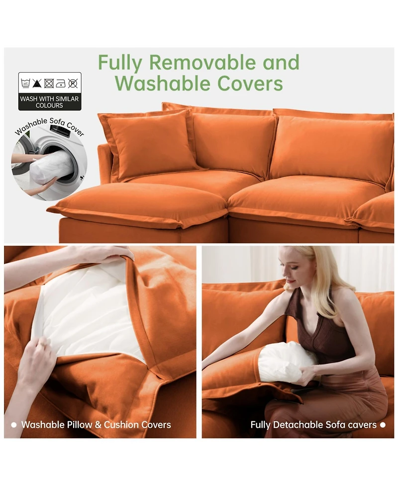 Streamdale Furniture Upholstered Armchair & Ottoman Set (Orange)