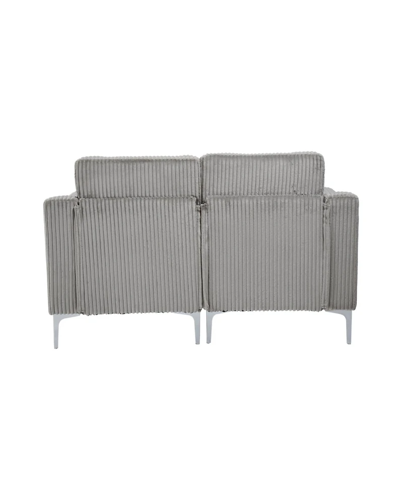 Streamdale Furniture Modular Sectional Two-Seater Sofa Corduroy Sectional Couch Gray