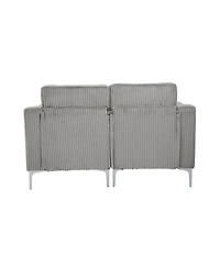 Streamdale Furniture Modular Sectional Two-Seater Sofa Corduroy Sectional Couch Gray