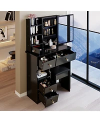 Streamdale Furniture Vanity Table with Mirror & Stool