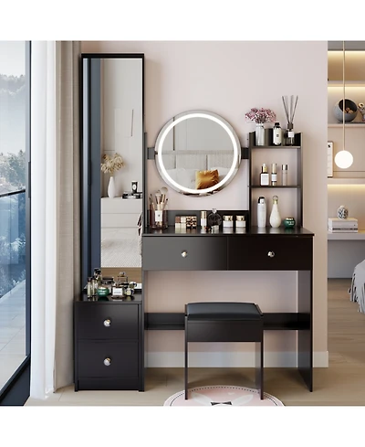 Streamdale Furniture Led Vanity Table Set