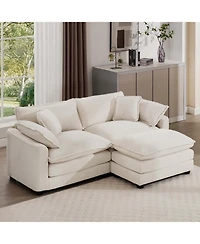Streamdale Furniture Corduroy Two-Seater Sofa with Ottoman