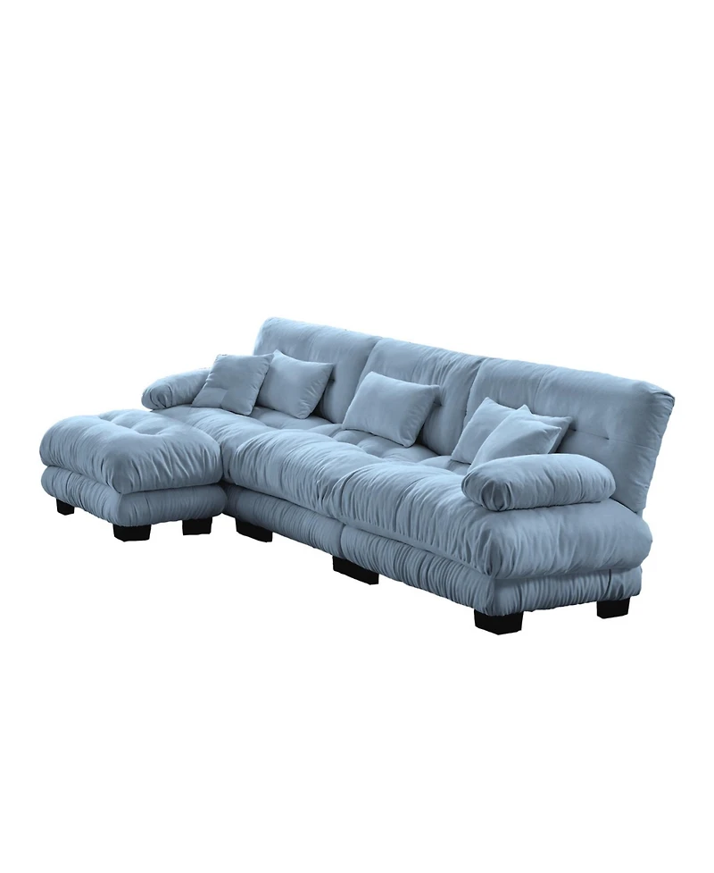 Streamdale Furniture Luxury Modular Sectional Sofa - Chenille Blue