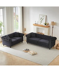 Streamdale Furniture Modern 5-Seat Sofa Set, Wood Frame & Feet, 4 Cushions