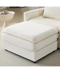 Streamdale Furniture 54" Plush Cloud Sofa with Ottoman & Cushions (Beige