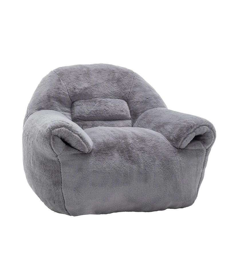 Streamdale Furniture Comfy Grey Faux Fur Bean Bag Chair Sofa for Adults & Kids