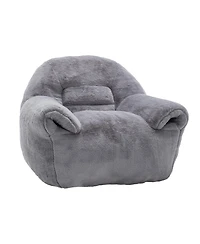 Streamdale Furniture Comfy Grey Faux Fur Bean Bag Chair Sofa for Adults & Kids