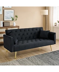 Streamdale Furniture Velvet Foldable Sofa (71-inch) - Retro Style for Small Spaces