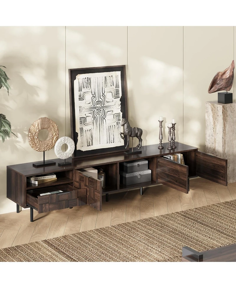 Streamdale Furniture 78" Mid Century Modern Tv Stand for 65+ Inch TVs