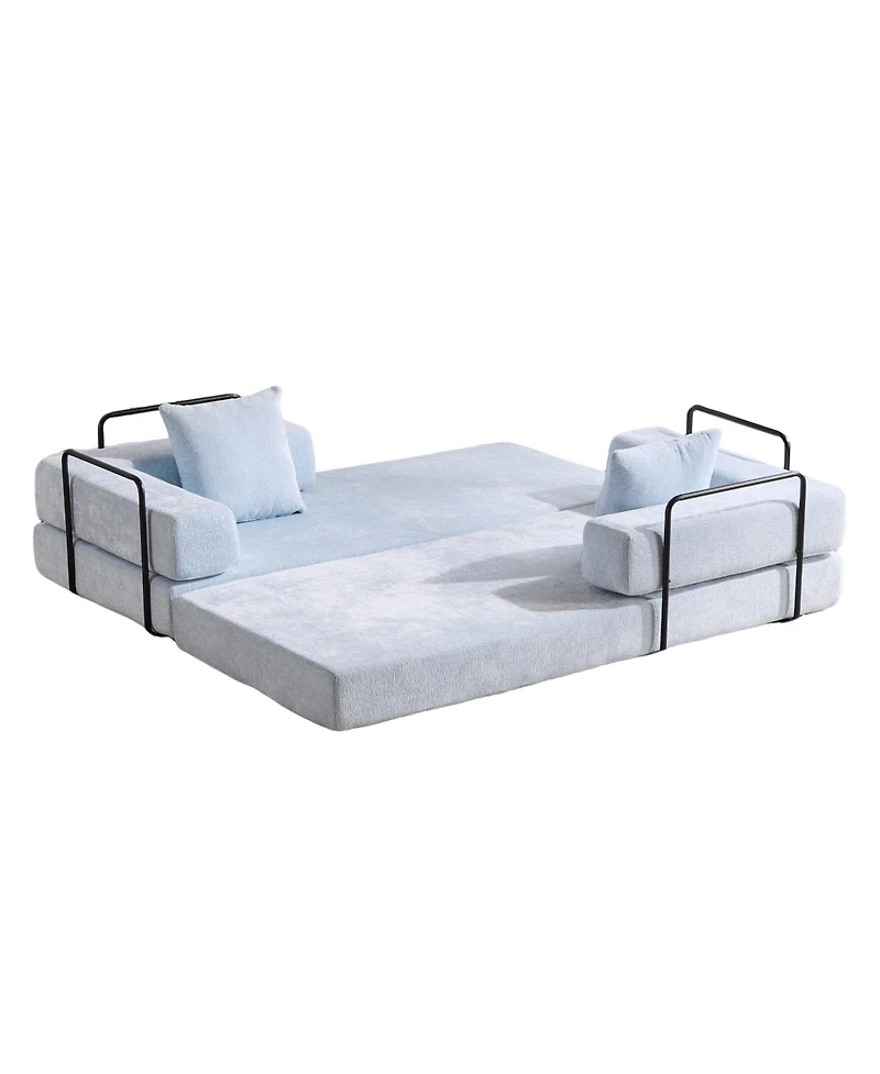 Streamdale Furniture Convertible Floor Sofa Bed with Pillow & Armrest