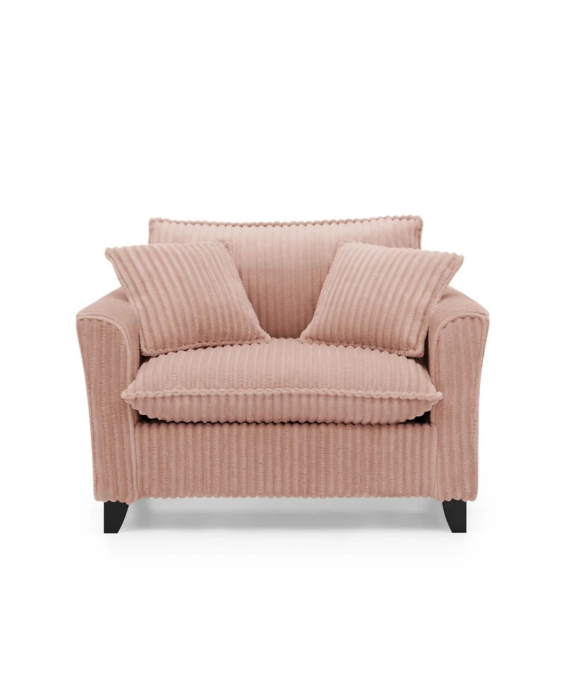 Streamdale Furniture Pink Lazy Sofa Chair with Backrest & Armrests