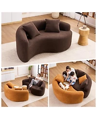Streamdale Furniture Yin Yang Sofa- Dual Seat Chenille Loveseat