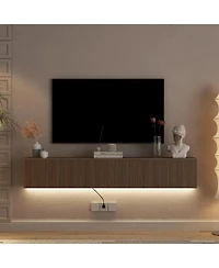 Streamdale Furniture Floating Tv Stand, Wall Mounted, Led, 69", for 55-65 Inch TVs