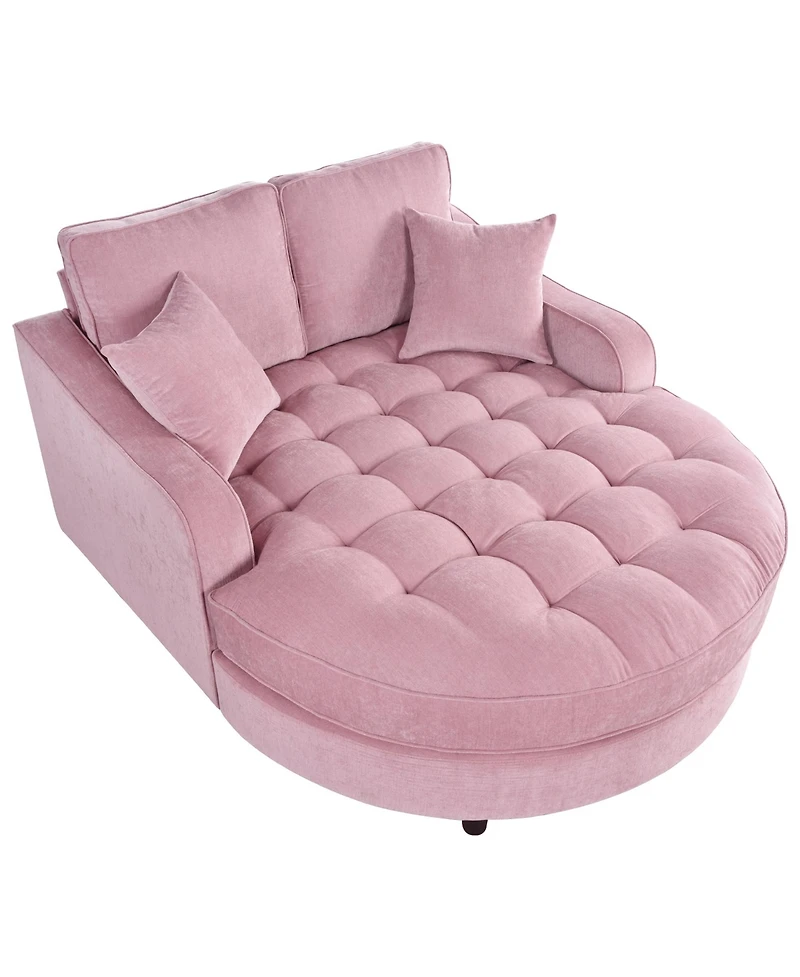 Streamdale Furniture 55" Modern Chaise Lounge Sofa Bed with Tufted Seat & Pillows