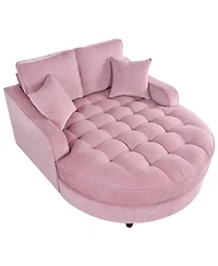 Streamdale Furniture 55" Modern Chaise Lounge Sofa Bed with Tufted Seat & Pillows