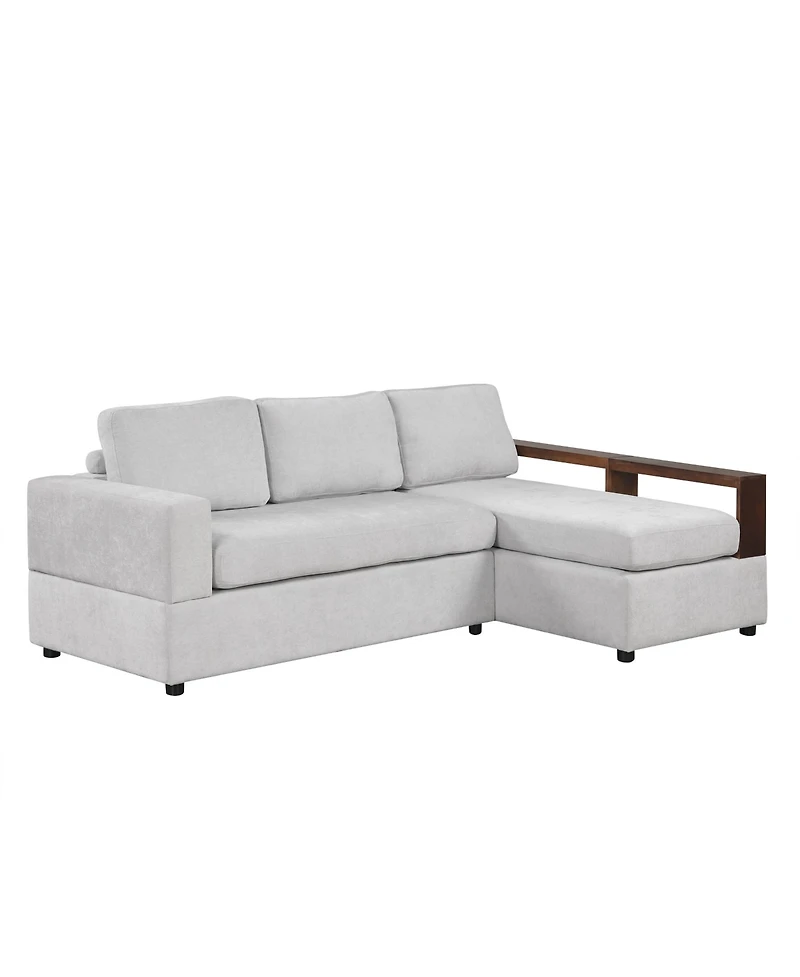 Streamdale 87.4" Sectional Sofa Couch with Reversible Armrests, Gray