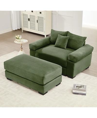 Streamdale Furniture Streamdale Oversized Cloud Modular Sectional Couch, Corduroy, Ottoman, Chaise