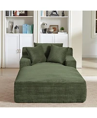 Streamdale Furniture Oversized Corduroy Chaise Lounge Sofa - Comfy Sleeper Couch