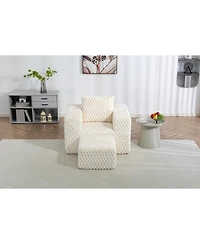 Streamdale Furniture Corduroy compression sofa with Ottoman