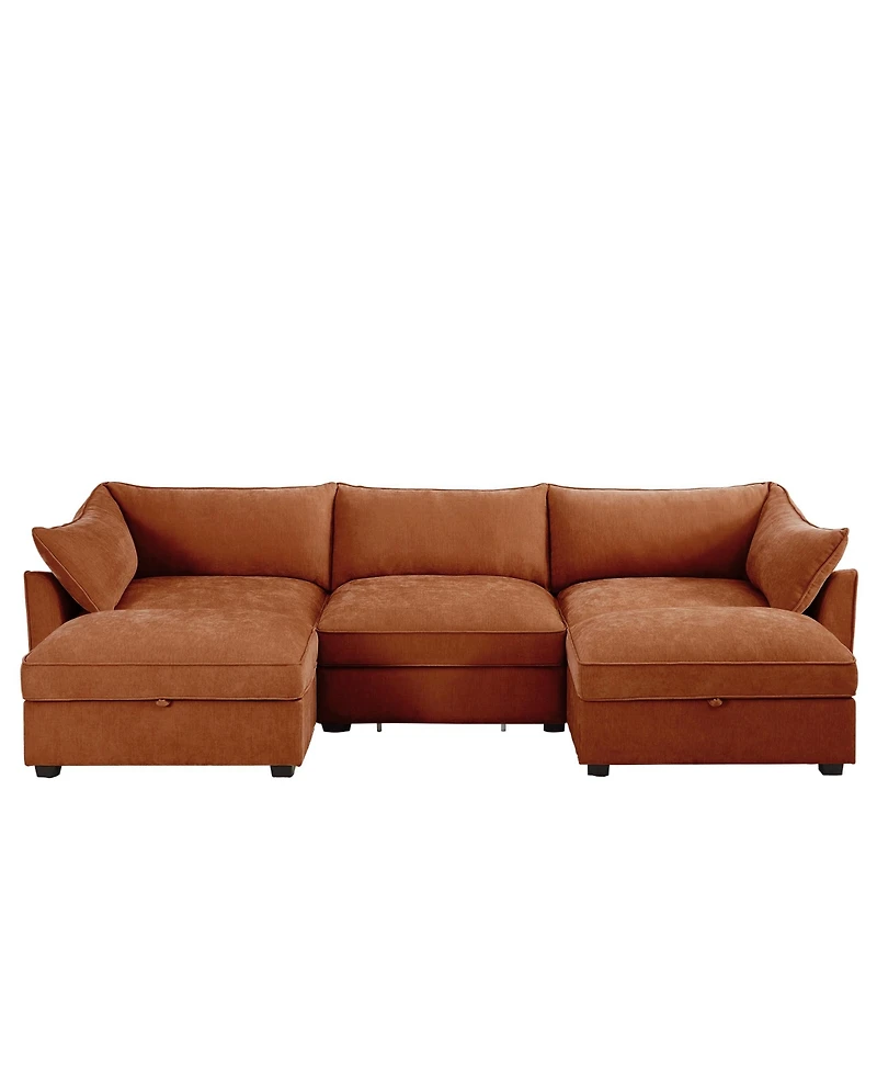 Streamdale Furniture U Shape Sofa w/ Ottomans & Storage