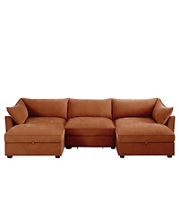 Streamdale Furniture U Shape Sofa w/ Ottomans & Storage