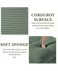 Streamdale Furniture Corduroy Modular Sectional Sofa, Olive Green 6 Seat