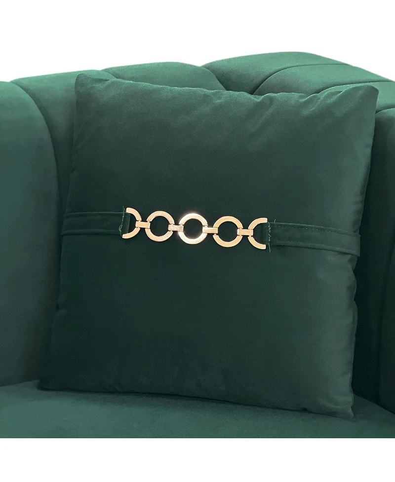 Streamdale Furniture Gold Leg Sherpa Sofa - Modern 3-Seater Couch