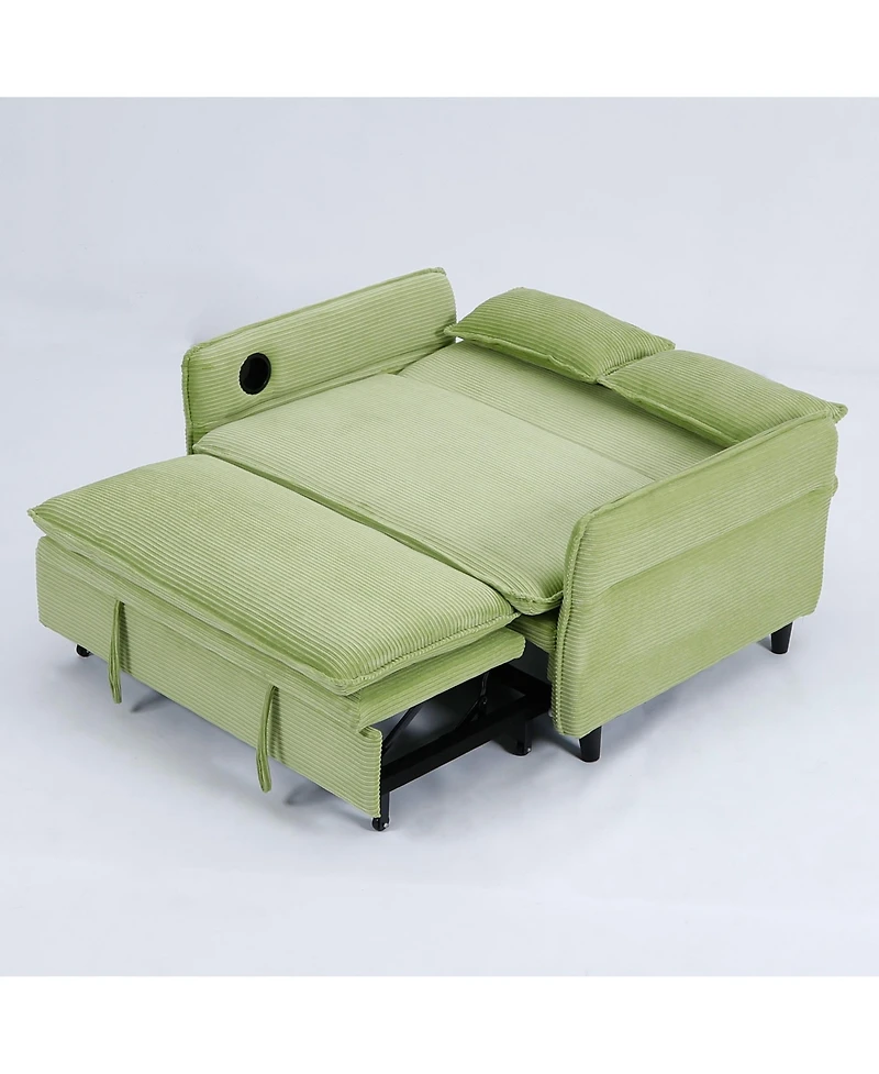 Streamdale Furniture Green Multi-Functional Sofa Bed with Adjustable Armrests & Backrests