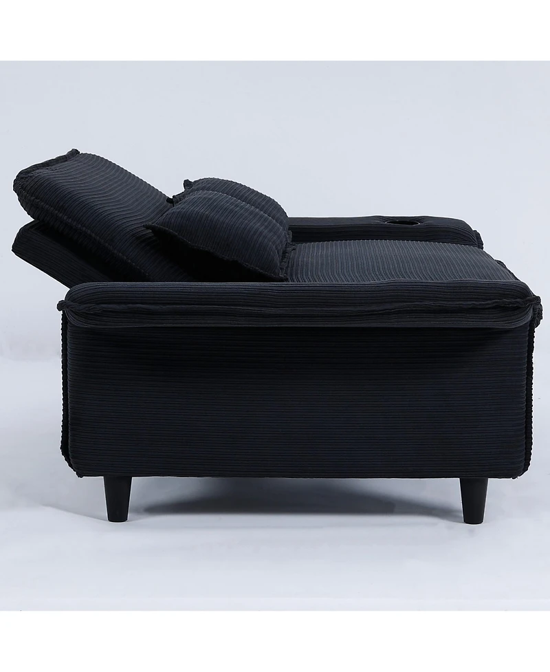 Streamdale Furniture Striped Sofa Bed - Adjustable Arms & Back - 65.74 Inch