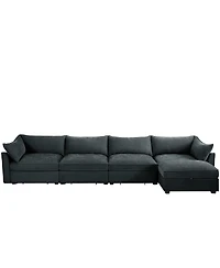 Streamdale Furniture L-Shaped 4-Seat Sectional Sofa with Ottoman