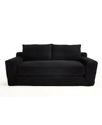 Streamdale Furniture Memory Foam L-Shaped Corduroy Sofa - Convertible, Compact Couch (Black)