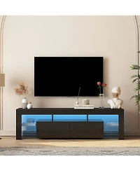 Streamdale Led Tv Stand for 65" TVs, Modern Console, Black