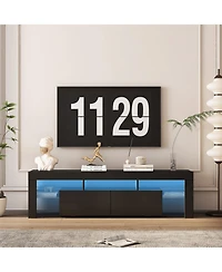 Streamdale Led Tv Stand for 65" TVs, Modern Console, Black
