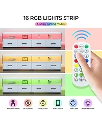 Streamdale Furniture White 4-Drawer Tv Stand - Up to 80" TVs