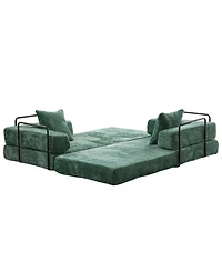 Streamdale Furniture Convertible Floor Sofa Bed with Pillow & Armrest