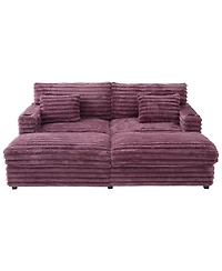 Streamdale Furniture Oversized Chaise Lounge Sofa Bed with Usb & Cup Holders