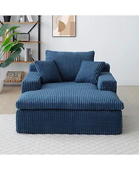 Streamdale Furniture Chaise Lounge Sofa Bed, Oversized Plush Faux Fur Couch