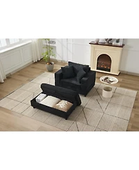 Streamdale Furniture Chaise Lounge Chair with Ottoman & Pillows