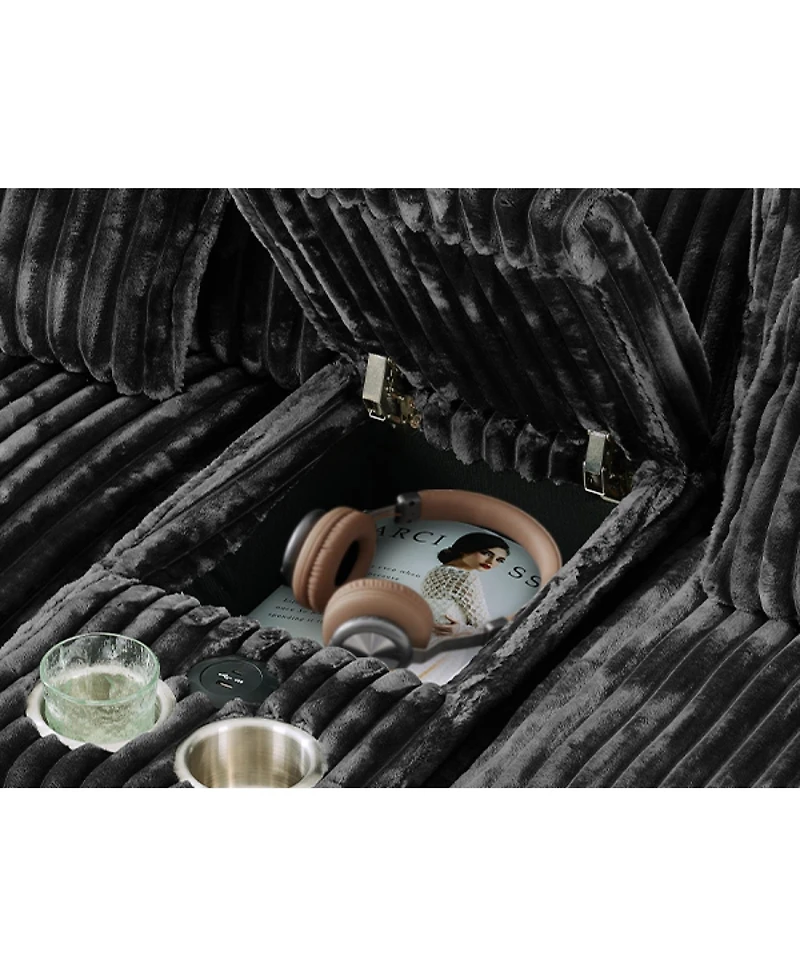 Streamdale 120" U-Shaped Sofa w/ Console Table, Usb Ports & Pillows