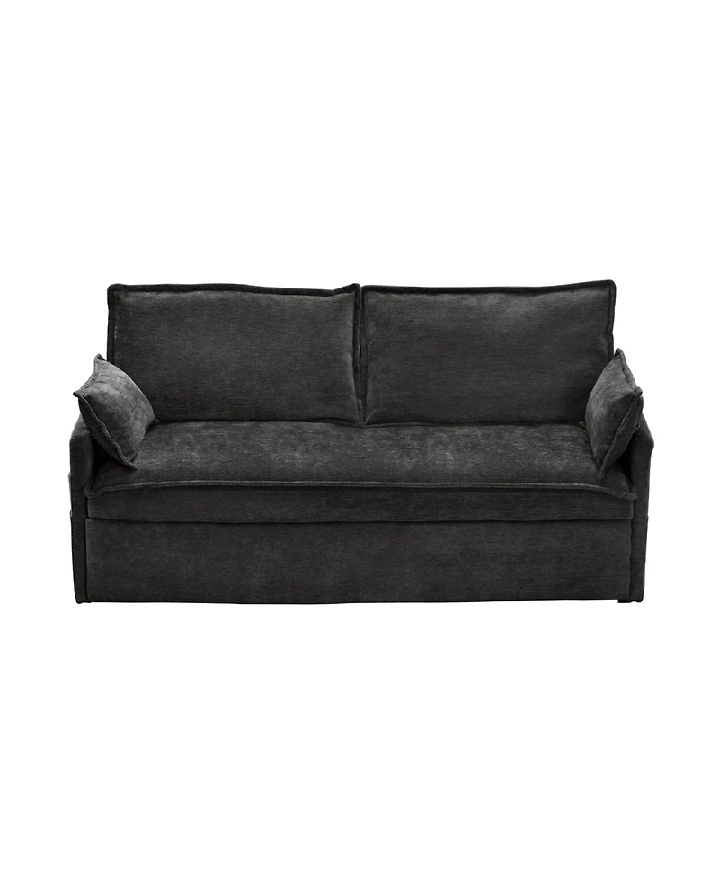 Streamdale Furniture 59.5" Chenille Sleeper Sofa Bed w/ Storage & Usb Charging