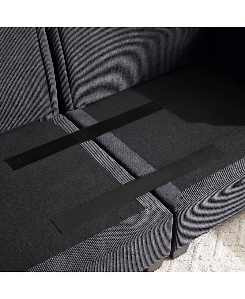 Streamdale Furniture Streamdale Oversized L-Shaped Sectional Sofa with Drop Down Table & Storage Ottoman